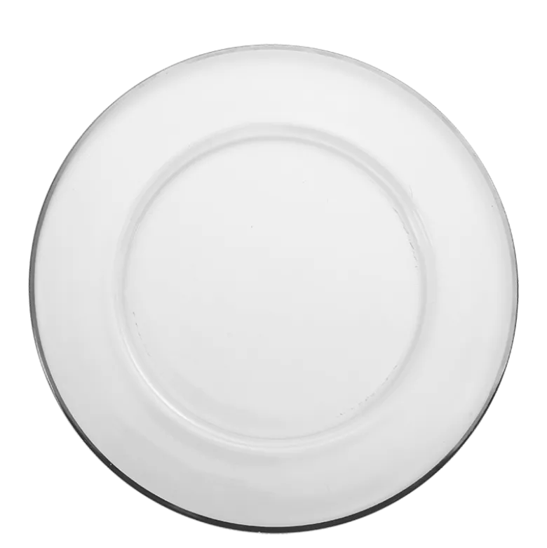 Assiette de présentation en verre Beverly filet argent Ø 32 cm