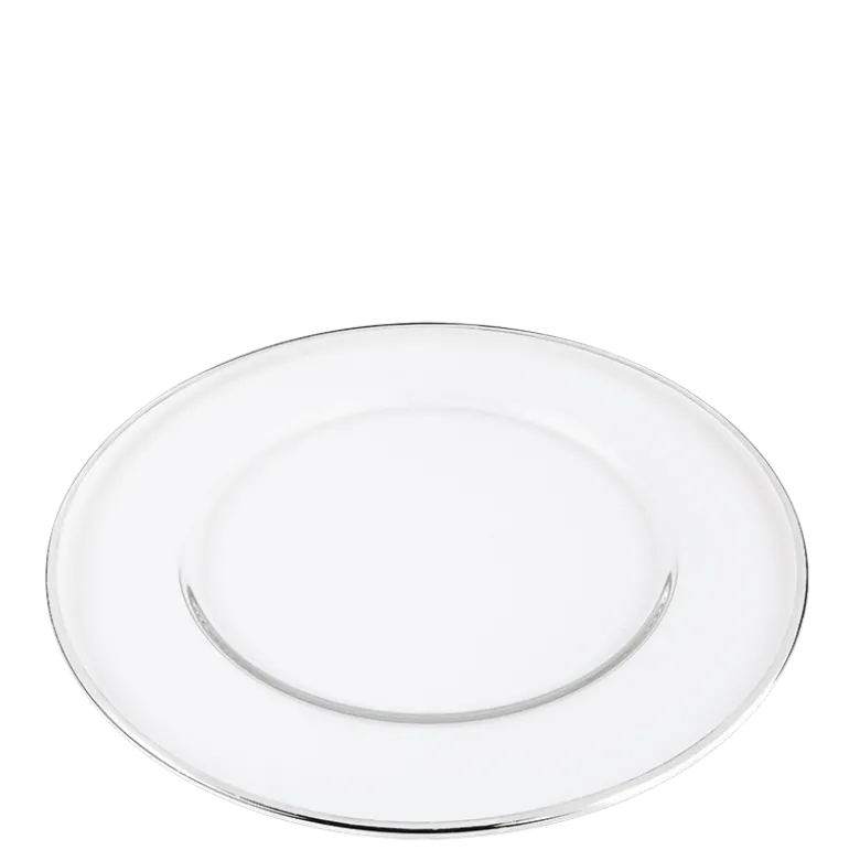 Assiette de présentation en verre Beverly filet argent Ø 32 cm