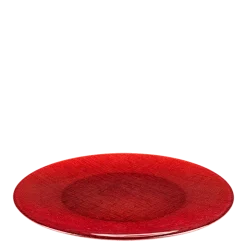 Assiette de présentation rouge en verre Ø 32 cm