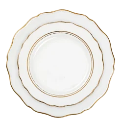Assiettes Vintage blanche et dorée