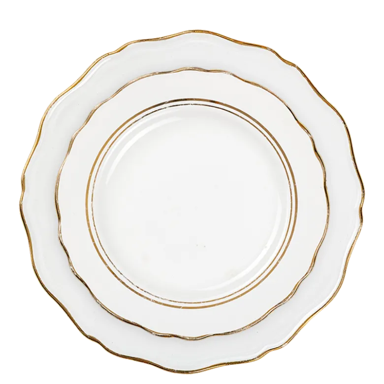 Assiettes Vintage blanche et dorée