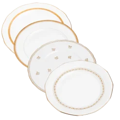 Assiettes Vintage blanche et dorée