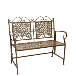 Banc en fer forgé Vintage style Maric 52 x 91 x 98 cm