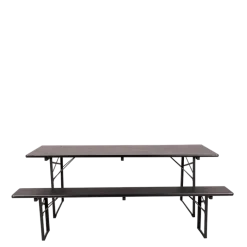 Banc Kermesse noir 25 x 220 cm H 47 cm