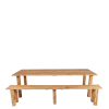 Banc nature en chêne 30 x 240 cm H 47 cm