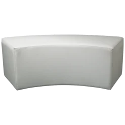 Banquette arrondie vinyle blanc 50 x 150 cm H 47 cm