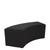 Banquette arrondie vinyle noir 50 x 150 H 47 cm