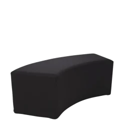 Banquette arrondie vinyle noir 50 x 150 H 47 cm