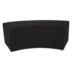Banquette arrondie vinyle noir 50 x 150 H 47 cm