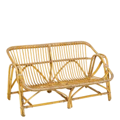 Banquette rotin vintage L 100-110 cm