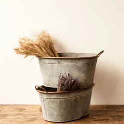 Bassine en zinc vintage petit format