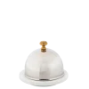 Beurrier porcelaine avec sa cloche en inox Ø 9 cm H 8 cm