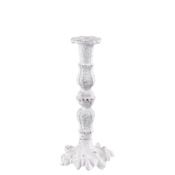 Bougeoir blanc Vintage grand modèle H 22 à 29 cm