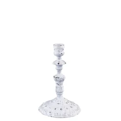 Bougeoir blanc Vintage petit modèle H 16 à 19,5 cm