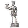 Bougeoir Les Amériques argent H 31 cm - L 11,5 cm - P 12 cm