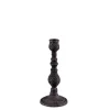 Bougeoir noir Vintage petit modèle H 16 à 19,5 cm