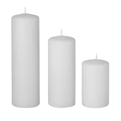 Bougie cylindre blanche Ø 6 cm H 10 cm