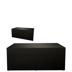 Buffet pliant houssé noir "4 faces" 80 x 200 cm sur roulettes