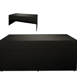 Buffet pliant houssé noir "3 faces" 100 x 200 cm sur roulettes