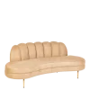 Canapé Bella velours beige 75 x 190 cm H 80 cm