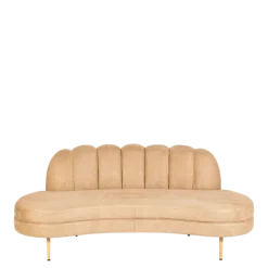 Canapé Bella velours beige 75 x 190 cm H 80 cm