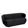 Canapé Elton velours noir M1 78 x 170 cm H 70 cm