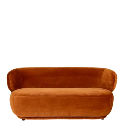 Canapé Elton velours terracotta 78 x 170 cm H 70 cm