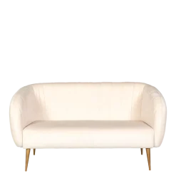 Canapé Juliette velours crème M1 78 x 165 cm H 85 cm