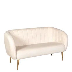 Canapé Juliette velours crème M1 78 x 165 cm H 85 cm