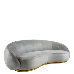 Canapé Lorenza velours gris 110 x 190 cm H 80 cm