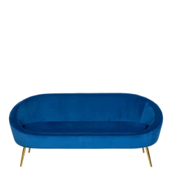 Canapé Sofia velours bleu nuit M1 83 x 190 cm H 76 cm