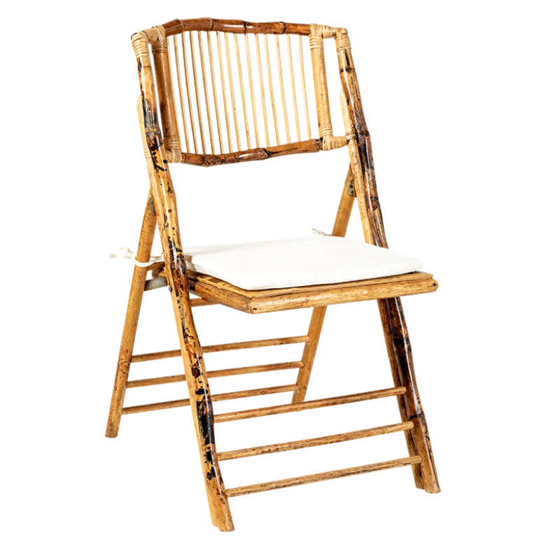 Chaise Bali pliante avec coussin crème