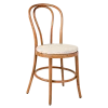 Chaise Bistrot teinte noyer avec galette lin ficelle