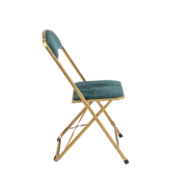 Chaise capitonnée velours bleu trianon
