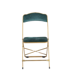 Chaise capitonnée velours bleu trianon