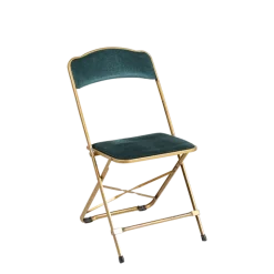 Chaise capitonnée velours bleu trianon