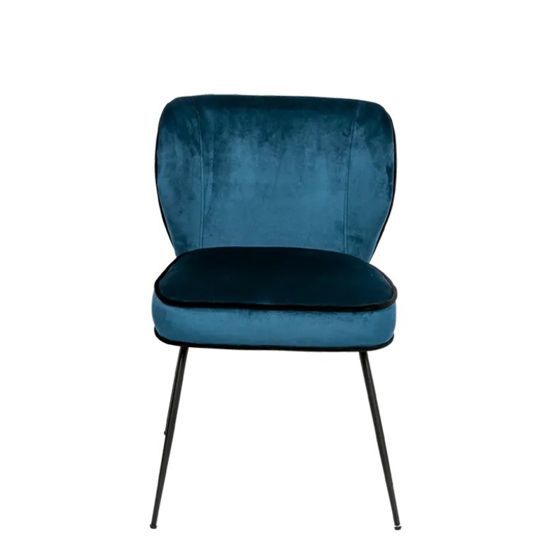 Chaise Dandy velours bleu