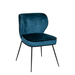Chaise Dandy velours bleu