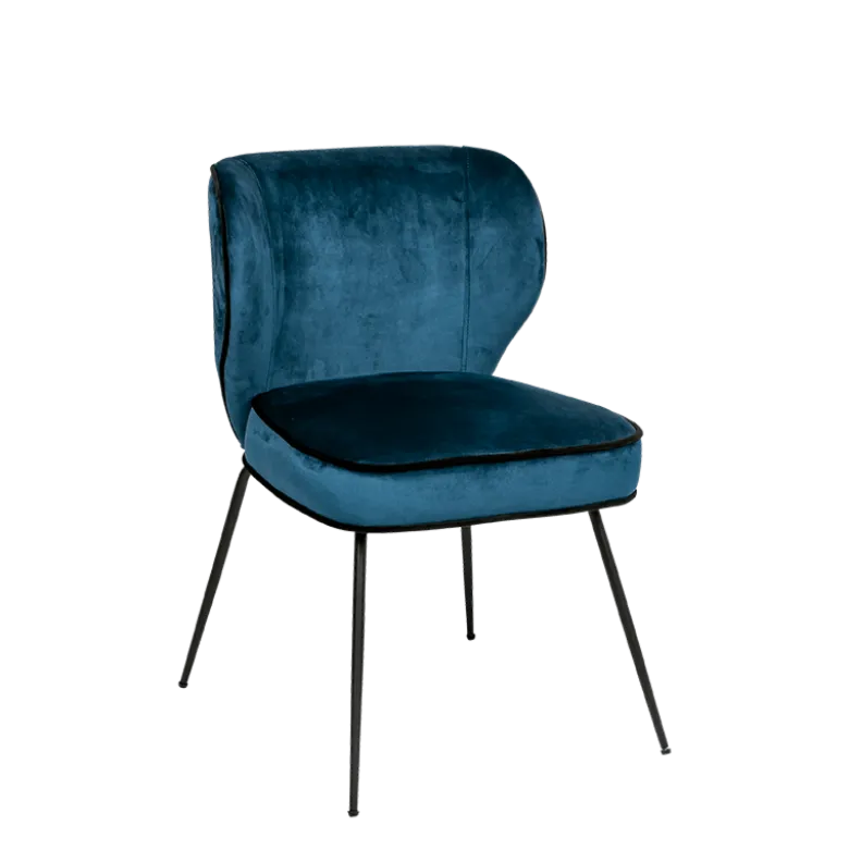 Chaise Dandy velours bleu