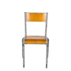 Chaise d’écolier bois acier vintage