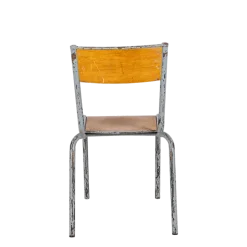 Chaise d’écolier bois acier vintage