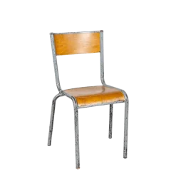 Chaise d’écolier bois acier vintage