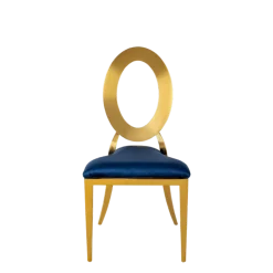Chaise Divine avec assise velours bleu nuit