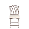 Chaise Florence en fer forgé avec coussin crème