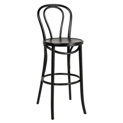 Chaise haute bistrot noire Ø 40 cm H 109 cm assise H 75 cm