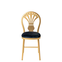 Chaise Joséphine assise velours bleu nuit