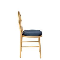 Chaise Joséphine assise velours bleu nuit