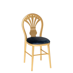 Chaise Joséphine assise velours bleu nuit