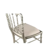 Chaise Napoléon III acier fixe chintz blanc