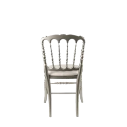 Chaise Napoléon III acier fixe chintz blanc